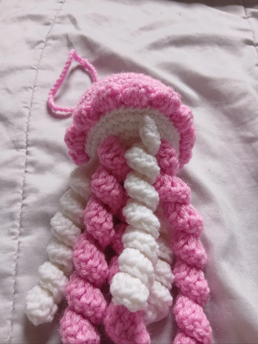 Pink Crochet Jellyfish - Picture 4 of 5